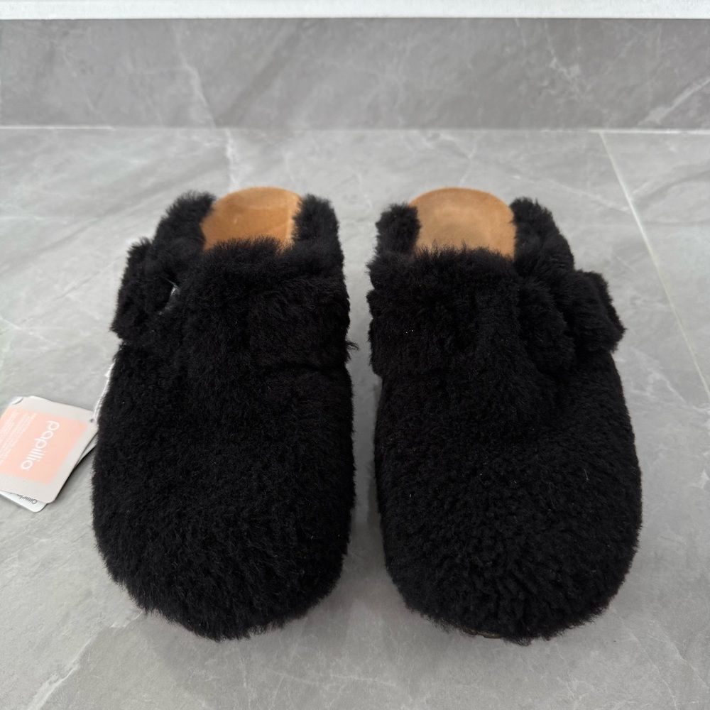 Women’s Birkenstock Papillio Fanny Teddy Shearling Mule Wedge Clog US 9 EU 40 - Picture 4 of 16